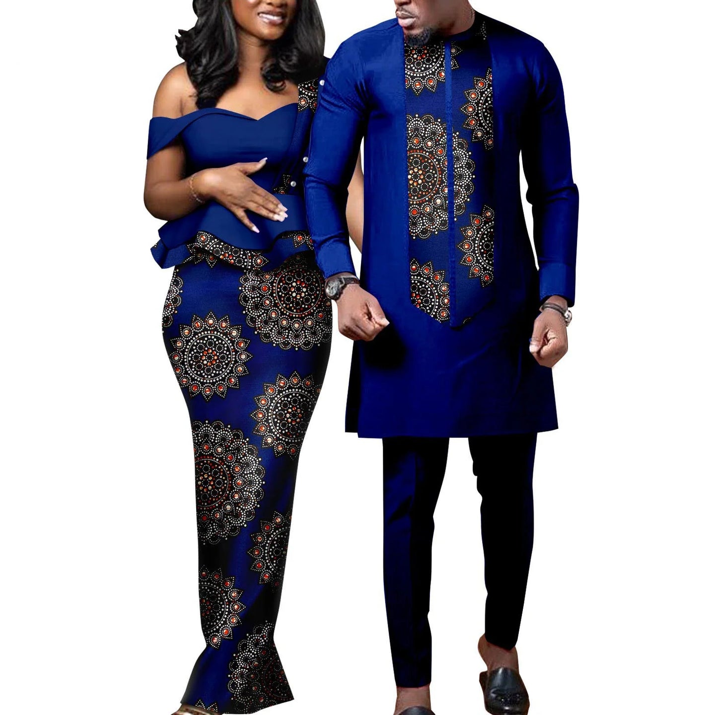 African Couple Dress Outfits Shirt and Pant for  Wedding