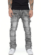 Fashionable Trendy Flared Men Denim Pants