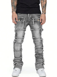 Fashionable Trendy Flared Men Denim Pants