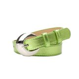 Women's Belt Fashion Trend Personality Design Versatile Jeans Girdle Hip Hop Girl Rose Red Pu Silver Buckle Waistband