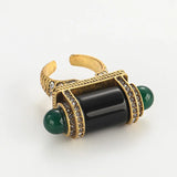18K Gold-Plated Symmetrical Design Decorative Ring for Women
