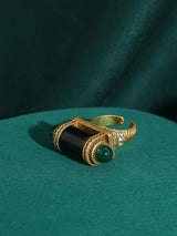 18K Gold-Plated Symmetrical Design Decorative Ring for Women