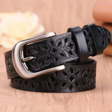 Leather Belts for Woman Belt Vintage Pin Buckle Strap Jeans Hollow Belt