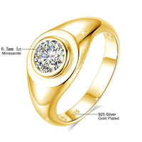 18K Gold Plated Moissanite Ring D Color VVS 1ct S925