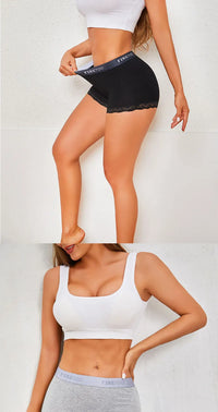 3Pcs Women's Lace Panties Cotton boxer briefs Seamless Sports Boxers Underwear Female Briefs Lingerie Intimate Underpant S-XXL