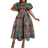 African female Short Sleeve Dresses Dashiki Party Clothes for Women WY10485