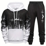 2025 Mens Tracksuit Printing Splash-ink Sweatshirt Sportswear Sets Casual Sports Jogging Mens Clothing Autumn Winter Hoodie Suit