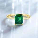 Dazzling Gemstone Emerald 925 Sterling Silver Ring For Women