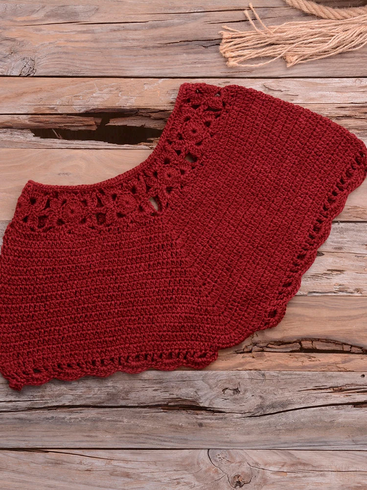 Crochet Bohemia Style Off Shoulder Bikini