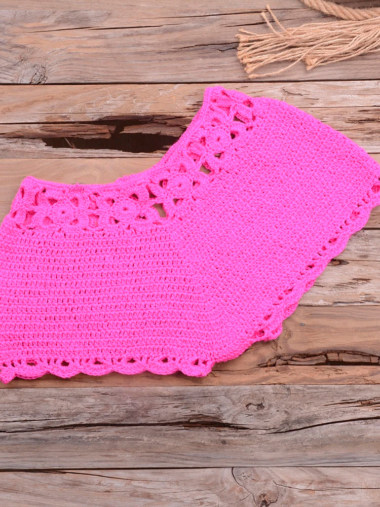 Crochet Bohemia Style Off Shoulder Bikini