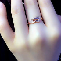14K Rose Gold Inlaid Gemstone Rings For Women