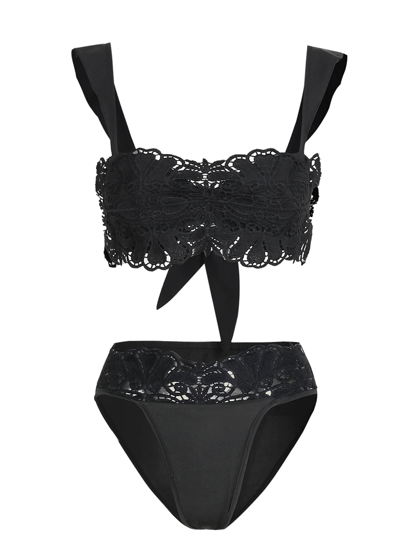 Women Sexy Black 3 Pc Bikini Set With Pants