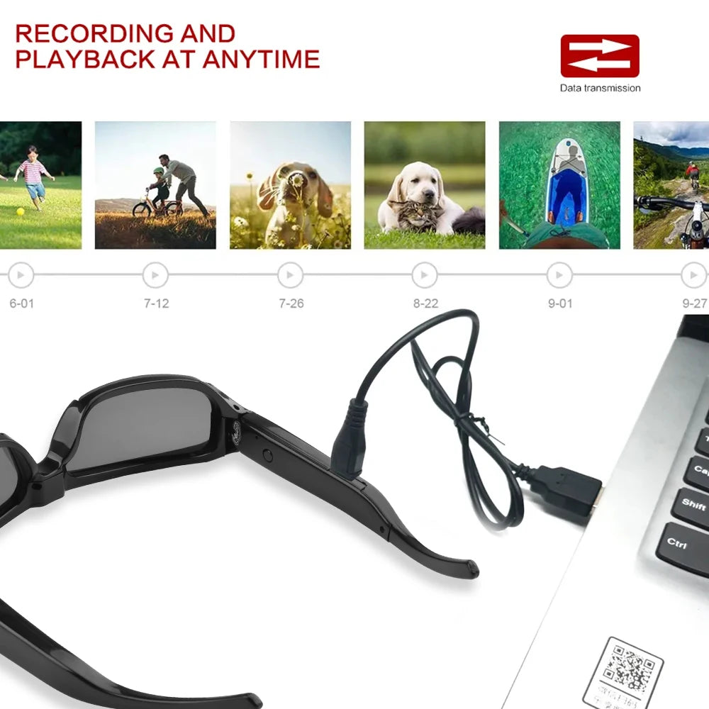 Glasses Camera HD 1080P Video Take Photo Outdoor Video Recorder Cycling Wearable Protable Mini Camera One Button Control