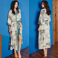 Summer Ice Silk Pajamas Bathrobes