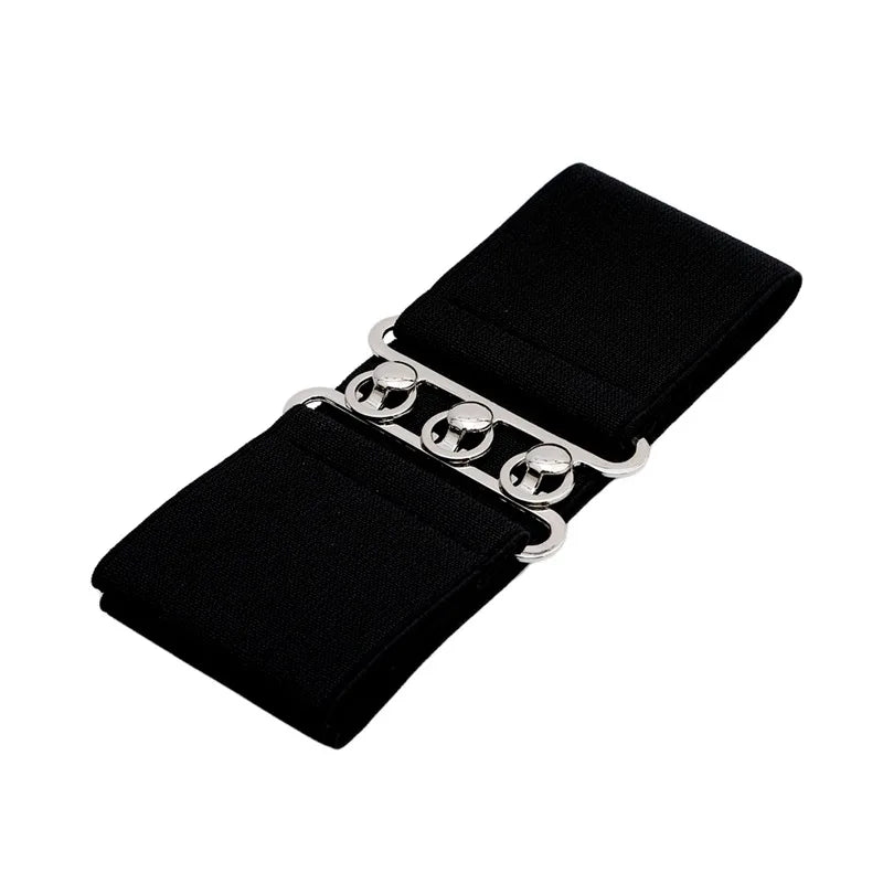 Women’s Elastic Cinch Belt  Fashion Stretch Waist Band Clasp Buckle New Stretchy Retro Wide Waist Cinch Belt Waistband