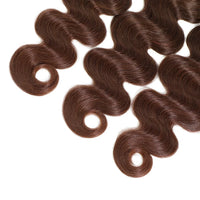 Chocolate Brown Long Wave Bundles Hair Wig
