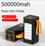 500000MAH  100000mah 200000mah 300000mahPowerbank Fast Charging Real Capacity BCAK with Built-in Cable Super Large Capacity
