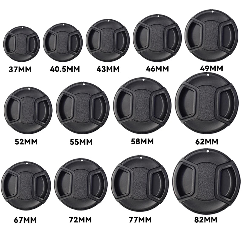 Camera Lens Cap High-quality 40.5mm 49mm 52mm 55mm 58mm 62mm 67mm 72mm 77mm 82mm Snap on Front Lens Cap for Camera