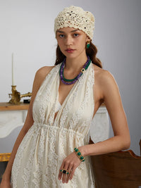 18K Gold-Plated Symmetrical Design Decorative Ring for Women