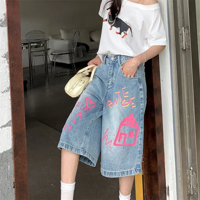 Embroidered Retro Hip Hop Street Jeans