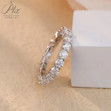 14K 18K Gold Plated Ring S925 Silver Pave Ring White Moissanite Ring