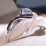 Sparkling 9 Women Shinning White Sapphire Wedding Ring Cubic Zirconia Jewelry Gifts Size 6-10