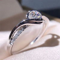 Sparkling 9 Women Shinning White Sapphire Wedding Ring Cubic Zirconia Jewelry Gifts Size 6-10