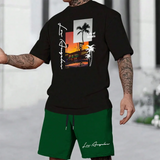 Short Sleeved Dopamine Casual Hawaiian Set