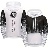 Casual Mens Tracksuit Printed Splash-ink Hooded Sweatshirts Outdoors Sports Jogging Mens Clothing Street Single Piece Tops Pants