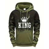 King Printing Mens Tracksuit Splash-ink Hooded Sweatshirts Casual Sports Jogging Mens Clothing Fashion Single Piece Tops Pants