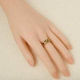 Elegant Ring Enamel Stainless Steel Rings For Women Men Accessories Flower Plant Jewelry Real Gold