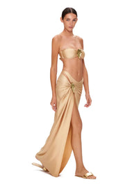 Buckle Off Shoulder Bikini With Skirt