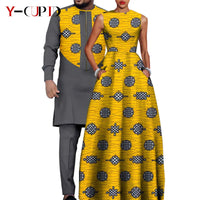 African Dresses for Matching Couple Outfits for Party Vestidos Y23C067