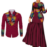 African Clothes for Couple African Clothing for Lovers Man's Woman's Long Party Maxi Dress WYQ