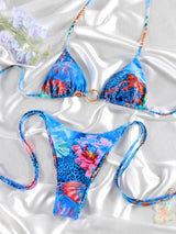 Summer String Print Bikini Set For Women