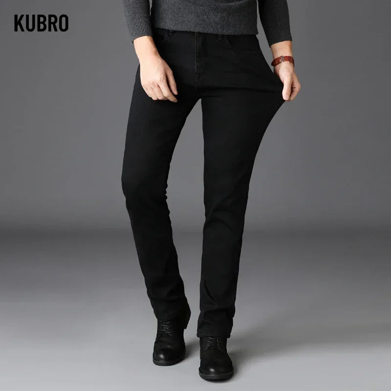 Soft Stretch Black Biker Denim Pants