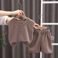 Casual Summer Baby Vest Shorts Sports Set