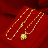 24K REAL gold necklace women's real gold