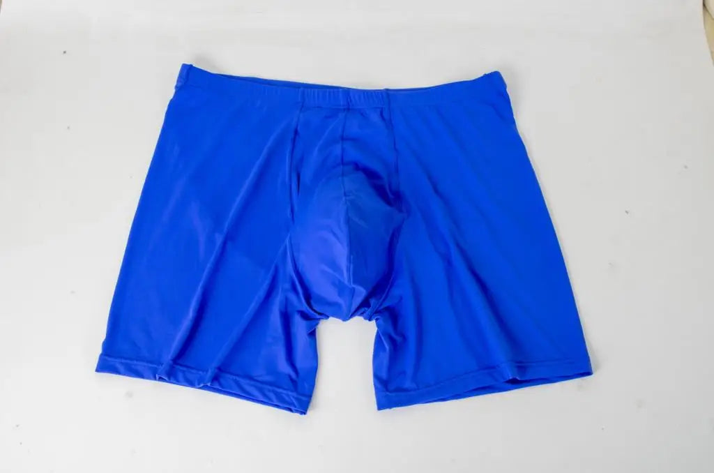 Men Underwear Boxers Shorts Solid Ice Silk Panites Man Breathable U Convex Pouch Middle Long Leg Underpants Cueca Calzoncillo