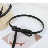 Thin Knotted Belts for Women Belt Lady Waist Band Soft Leather Waist Belt Solid Color Strap Dress Coat  Accessories Luxury
