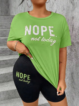 Nope Not Taday Letter Prints Tops & Shorts