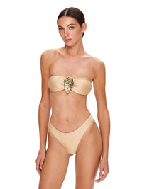 Buckle Off Shoulder Bikini With Skirt