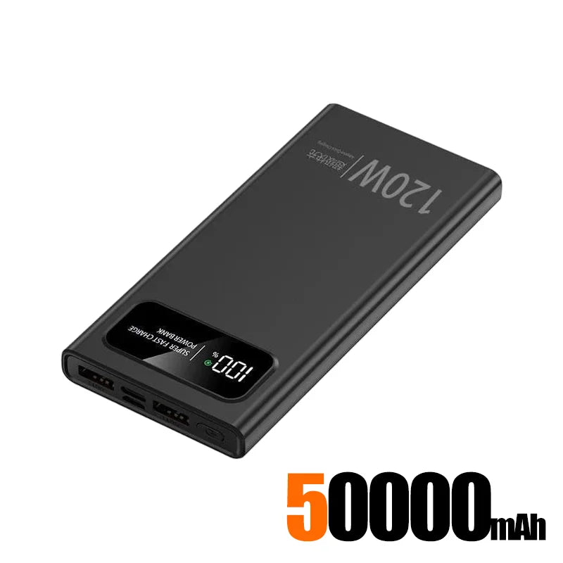 500000mAh 120W Super Fast CharginPower Bank g Portable Mobile Power Ultra large Capacity Digital Display External Battery ﻿