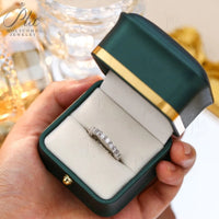 14K 18K Gold Plated Ring S925 Silver Pave Ring White Moissanite Ring