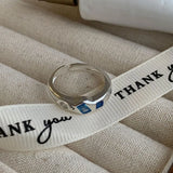 925 Sterling Silver Simple Colorful Heart Stone RingsFor Women Geometric Fashion Smiple Open Handmade Allergy Party Jewelry Gift