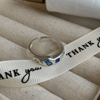 925 Sterling Silver Simple Colorful Heart Stone RingsFor Women Geometric Fashion Smiple Open Handmade Allergy Party Jewelry Gift