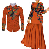 African Clothes for Couple African Clothing for Lovers Man's Woman's Long Party Maxi Dress WYQ