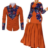 African Clothes for Couple African Clothing for Lovers Man's Woman's Long Party Maxi Dress WYQ