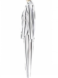 2 Piece B/W Stripe Women Matching Sets