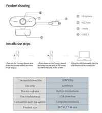 Camera 1080P HD Computer HD USB Camera Built In Microphone USB Network Camera Web Camera For Work With Microphone Tripod